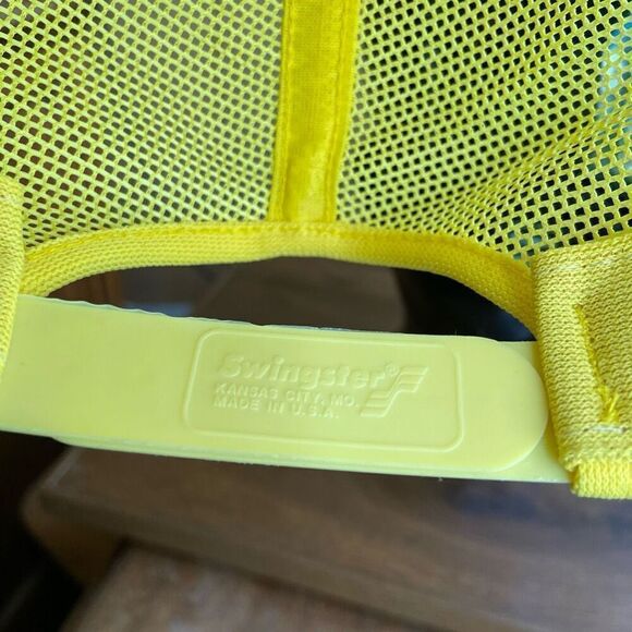 VTG 1980s PENNZOIL Yellow Rope Hat Trucker Cap Snapback Mesh USA Oil Swingster - Picture 9 of 9